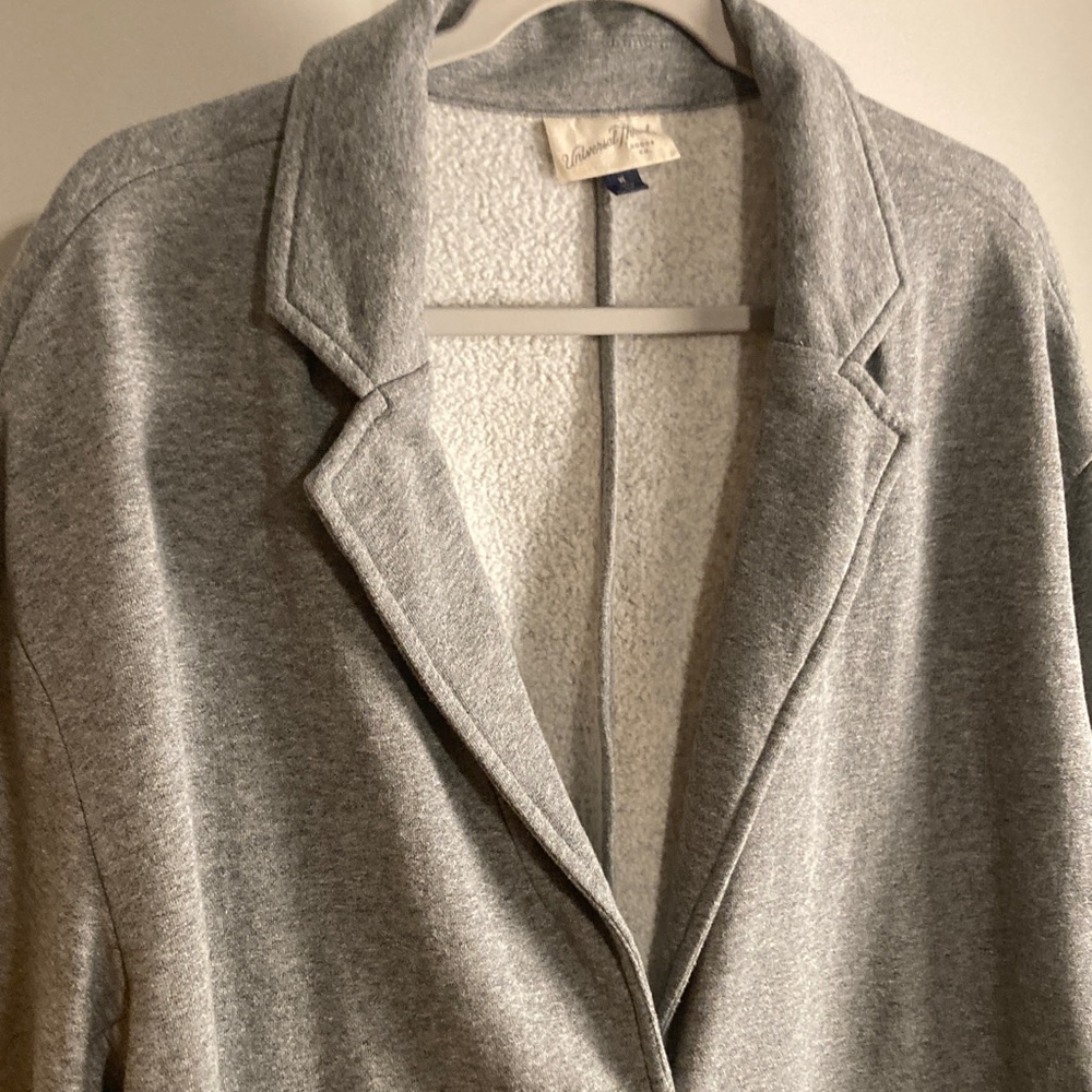 Euc Universal Thread Gray Knit Blazer Sweatshirt … - image 4